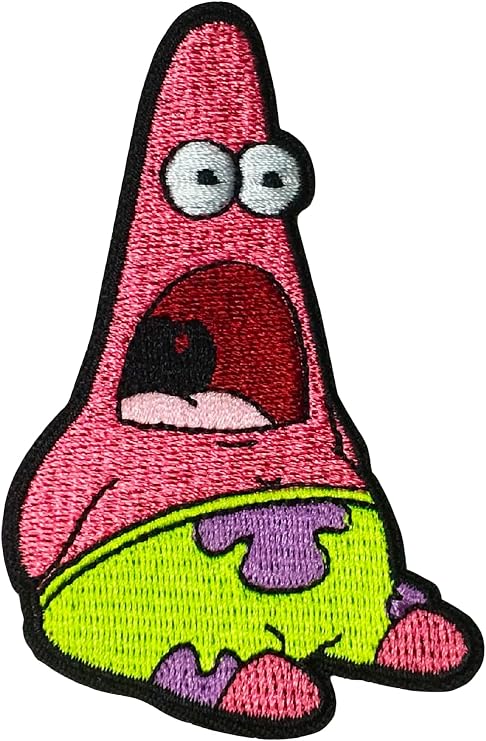 Zen Monkey Studios' Shocked Patrick Iron On Patch