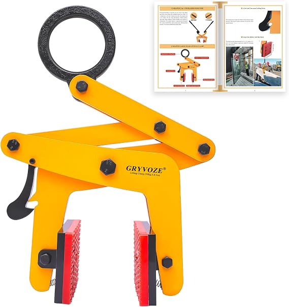 Stone Lifting Clamp, 860 lb, 1.2-3.4" Opening, for Granite Slabs