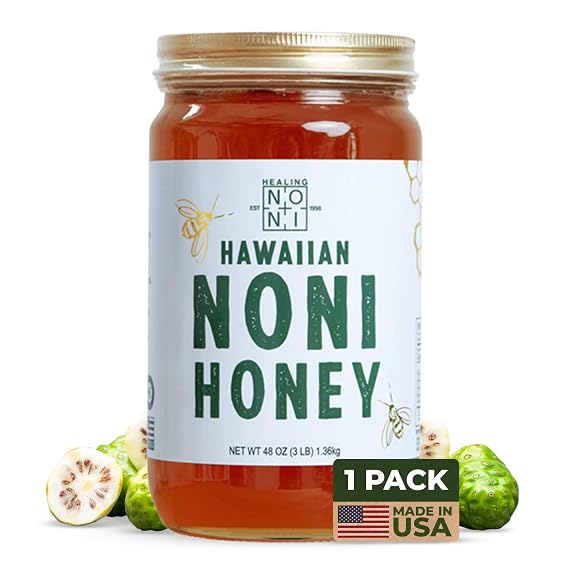 Healing Noni - Hawaiian Honey - All-Natural - 1-Pack Glass Jar 48oz