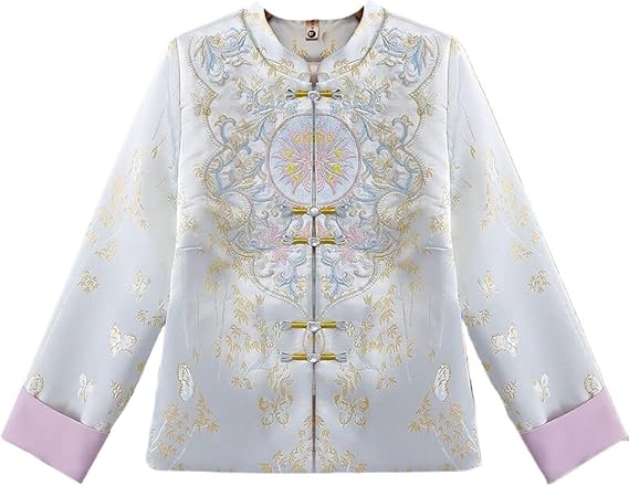 Chinese Style Jacket for Women,Frog Button Modified Tang Suit,Winter Cotton-Padded Warm Top