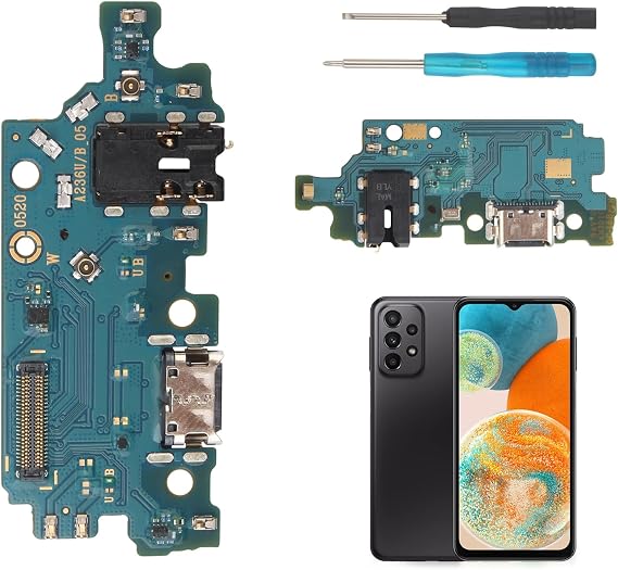Charging Port Replacement for Samsung Galaxy A23 5G A236U USB Dock Connector Flex Cable Microphone Replacement for Samsung Galaxy A23 5G A236U with Tool