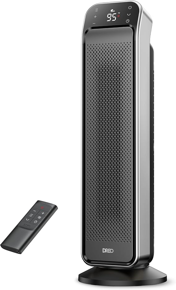 DREO Ceramic Space Heater for Indoor Use 25 Inch, Remote and Thermostat