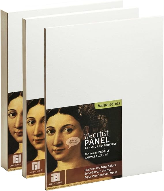 Ampersand Canvas Texture | 18x18 | 1.5" Cradled | Textured Gesso Panel