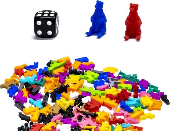 10PCS BoardGameSet Bear Figures | Board Games Pieces & Replacements, Lightblue
