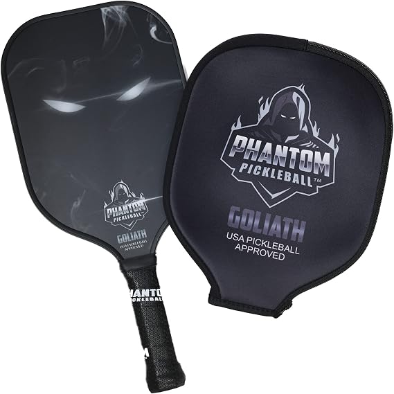 Phantom Goliath 16 mm Karbon Fiber Uzatılmış Gövde Pickleball Küreği - Maksimum Kum ve Döndürme - USAPA Onaylı - Pickleball Raketleri - Polipropilen Çekirdekli Turşu Topu Ekipmanları - Hafif