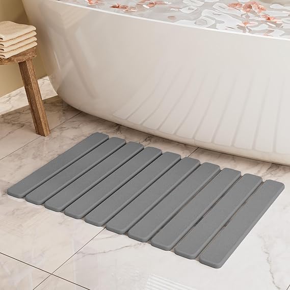 Foldable Stone Bath Mat, Diatomaceous Earth Stone Drying Mats for Bathroom
