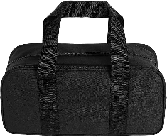 Heavy Duty Tool Bag, Waterproof Tool Organizer with Wide Open Mouth for Electrician, Carpenter, Mechanic & BBQ - Durable Oxford Cloth Construction, Portable Tool Tote (1, Black)