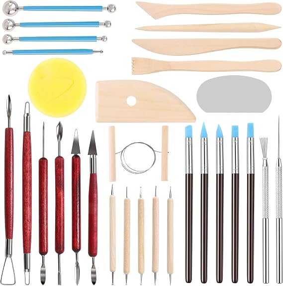 Wishlink Pottery Tools 30 Pieces Clay Tools Ceramic Clay Tools