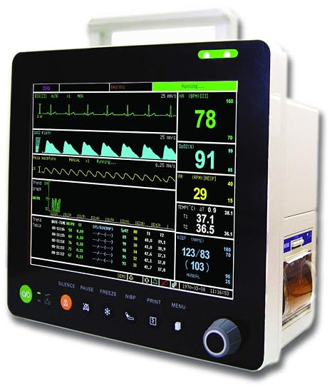 PM6000V 12" Veterinary Multi-Parameter Monitor with ECG RESP SpO2 NIBP Temp PR