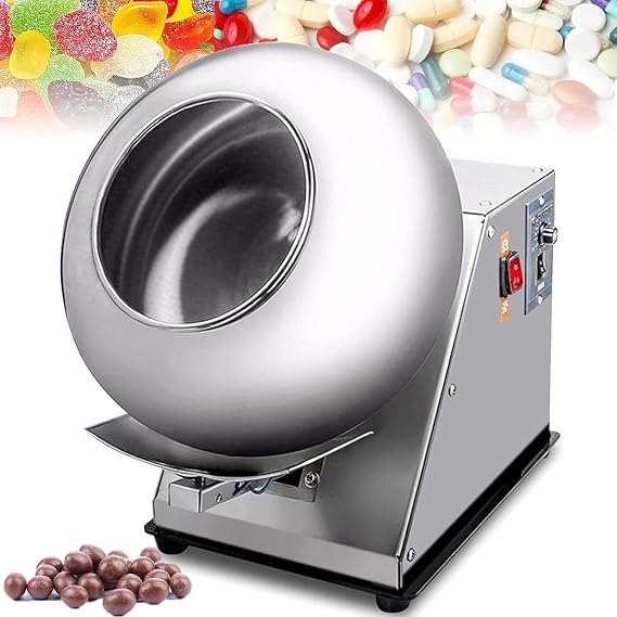 Automatic Tablet Coating Machine for Polish Coat Dry Round,Smooth Inside Pan Design,Ideal for Chocolate and Sugar Ball Processing,Variable Frequency 400