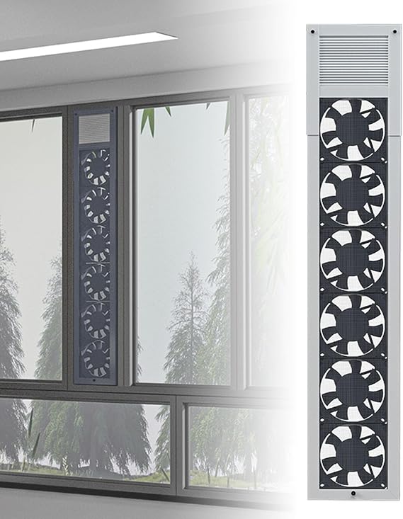 Window Exhaust Fan, Punch-free Door and Window Fan, Adjustable Length (52-140cm Optional), Speed 2800 RPM, Air Volume 85m/h Per Fan, for Home, Kitchen, Bedroom & Office