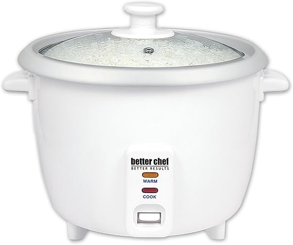 Better Chef Rice Cooker | 8-cup raw | 16-cup cooked | Removable Bowl | Paddle & Measuring Cup