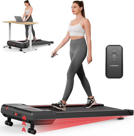 THERUN Auto Incline Walking Pad Under Desk Treadmill 2.5HP 265LBS | 40''x 16'' Large Belt, Remote control, LED display, compact under desk for home/office, portable treadmill