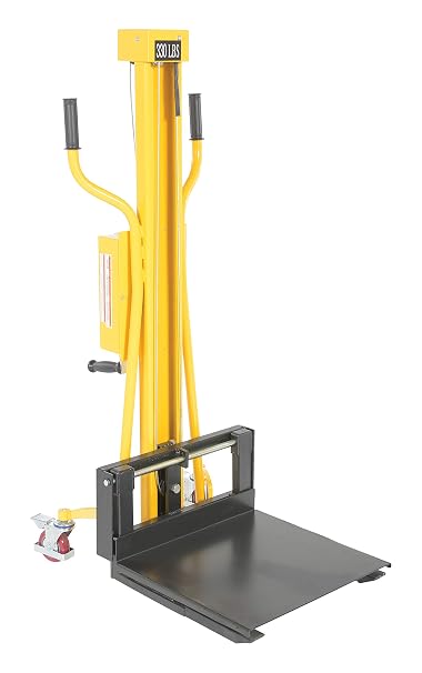 Vestil HWL-330 Steel Portable Hand Winch Lifter 330 Lb. Capacity Yellow / Black