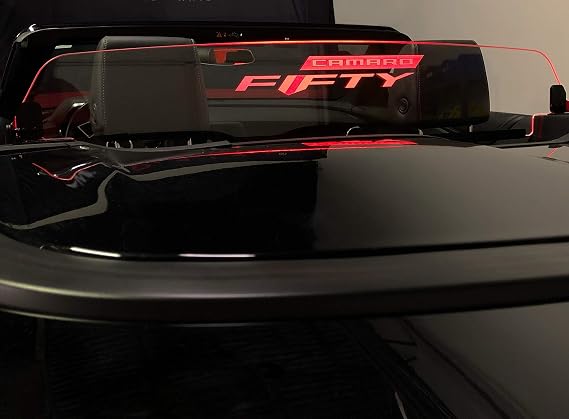 Wind Deflector for Camaro 6 Convertible 2016+, Wind Blocker with Camaro Fifty Logo, Multi-Color LED w Dimmer Remote, Bundle Price...