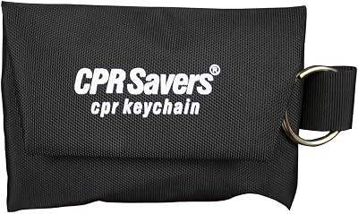CPR Savers & First Aid Supply CPR Face Shield Mask Keychain Kit with Gloves for CPR Training and Rescue 1, Black