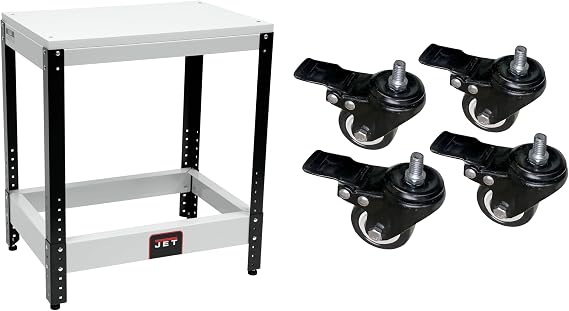 JET Universal Benchtop Machine Table (728100) + JET 2-Inch Swivel Lock Casters (98-0129)