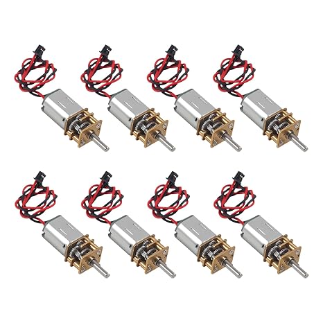 8Pcs N20 Small Metal Gear Motor with 3MM Shaft Gearboxes Full Metal Gear Reducer Motor for Small Machinery Applications Slow Speed Full Gearboxes