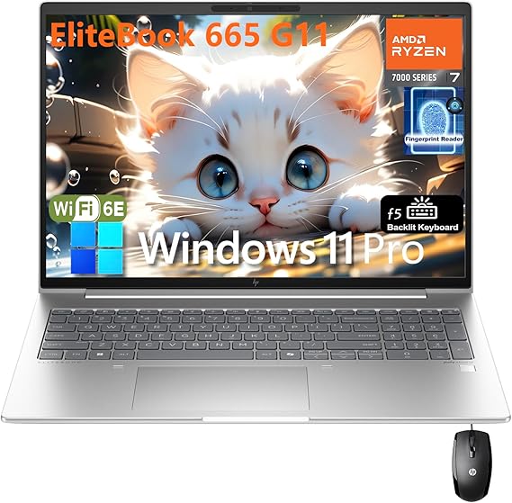 HP Elitebook 665 G11 16" FHD+ Business Laptop Computer, Octa-Core AMD Ryzen 7 7735U (Beat i7-1270P), 16GB DDR5 RAM, 1TB PCIe SSD, WiFi 6E, Backlit KB, Fingerprint Reader, Windows 11 Pro