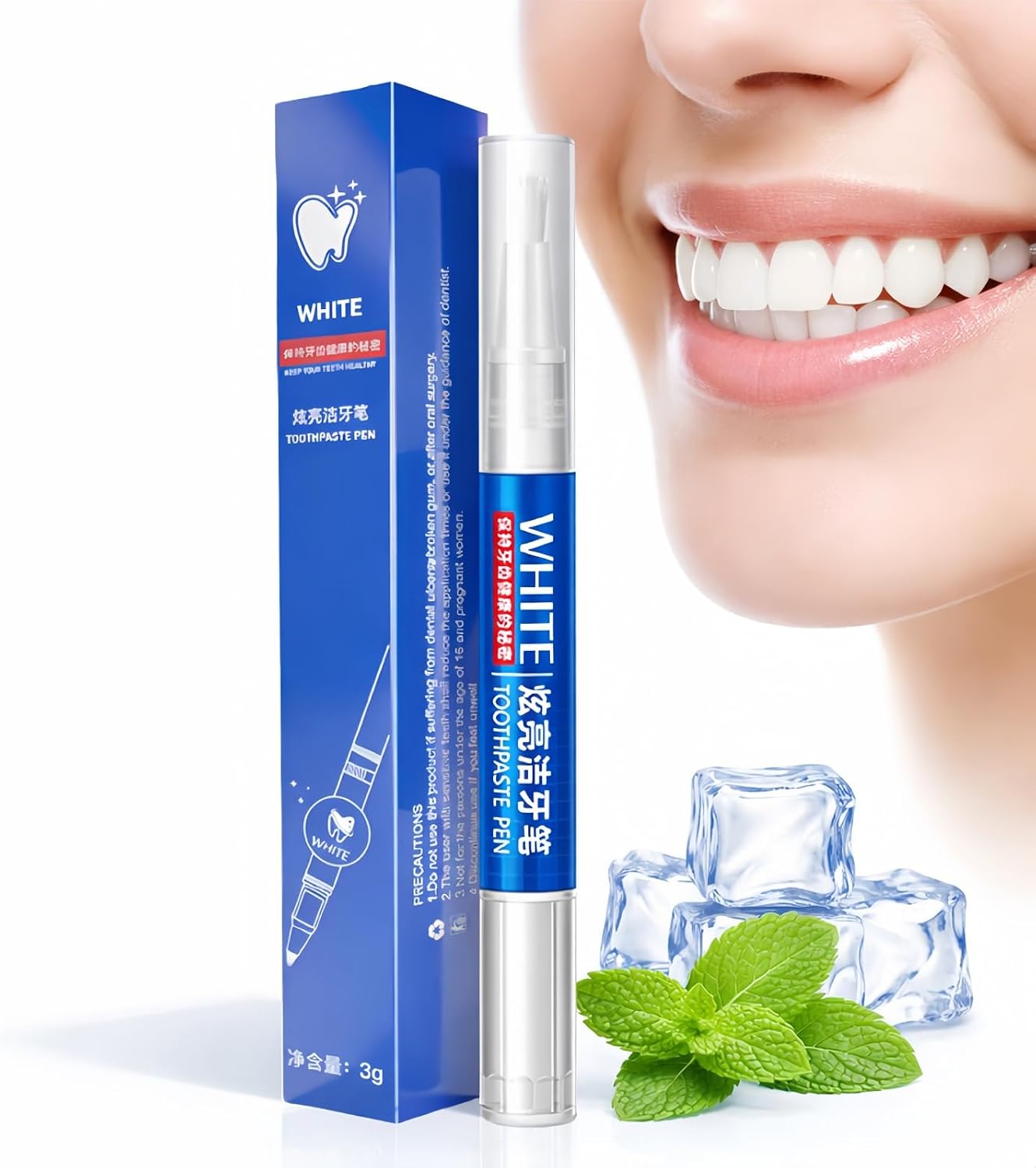 Teeth Whitening Pen & Gel Essence,Fast & Gentle Stain Remover for Teeth,Enamel-Safe & Sensitivity Friendly Tartar Remover,Teeth Whitener for Coffee & Tea Stain Removal,No Sensitivity,Natural