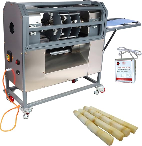 TECHTONGDA Sugar Cane Peeler, Sugarcane Skin Peeling Machine, Commercial Sugarcane Peel Removing Machine, Sugarcane Peeler Machine, 220V/110V/48V,