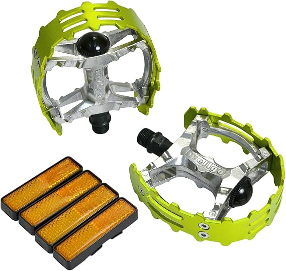 Wellgo Old School BMX MTB XC-II Bear Trap 9/16" Bicycle Pedals, Green, WE2969