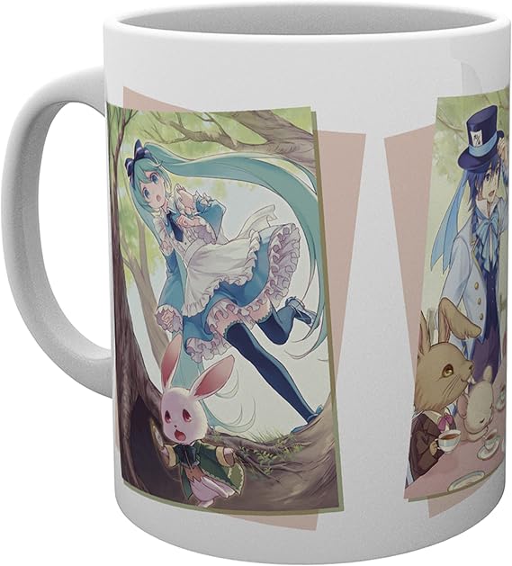 ABYSTYLE Hatsune Miku Wonderland Ceramic Coffee Tea Mug 10 Oz. Anime Manga Drinkware Microwave Dishwasher Safe Home & Kitchen Essentials Gift