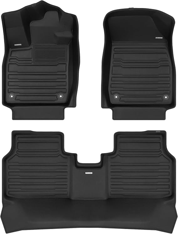 TuxMat - for Audi Q4 e-tron 2022-2026 Models - Custom Car Mats - Maximum Coverage, All Weather, Laser Measured - This Full Set Includes 1st and 2nd Rows