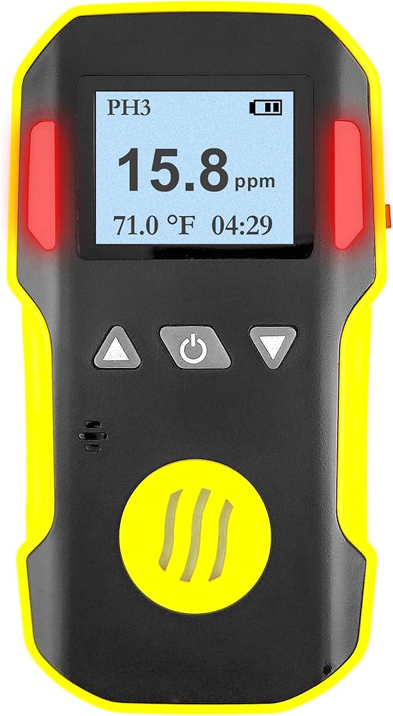 Phosphine Gas Detector by Forensics | USA NIST Calibration | Phosphine PH3 Meter | Sound, Light & Vibration Alarms | 0-20ppm |