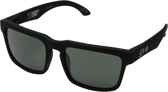 Spy Optic Helm Sunglasses Matte Black w/Grey Green Lens + Sticker
