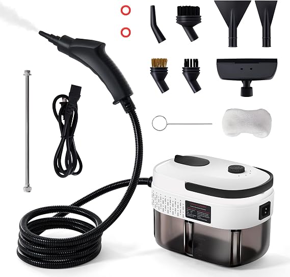 Handheld Steam Cleaner, 2500W Pressurized Steamer with 12 Accessories