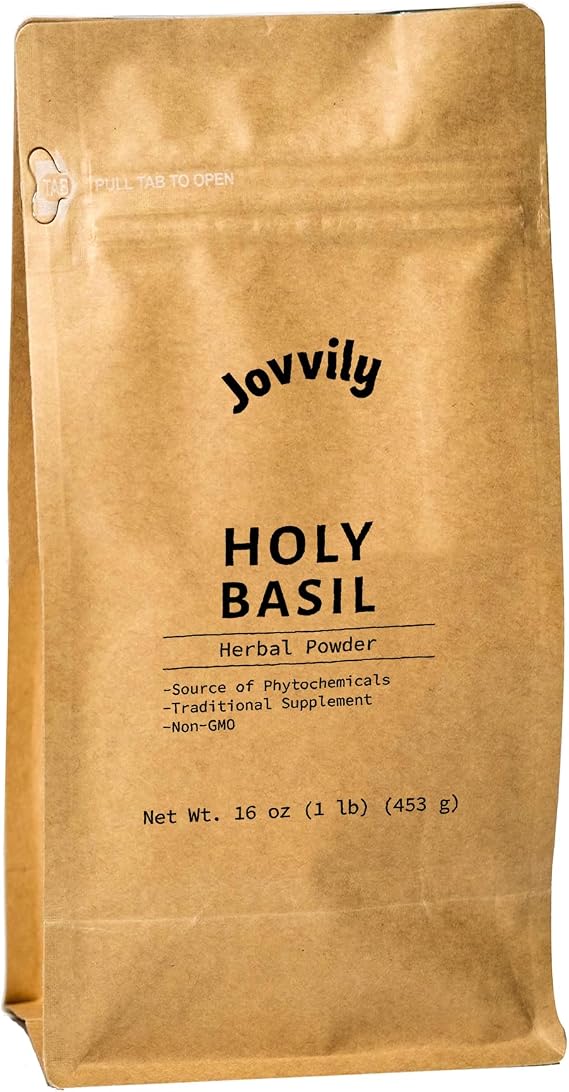 Jovvily Holy Basil Herbal Powder - 1lb - Tulsi - Traditional Supplement - Non-GMO