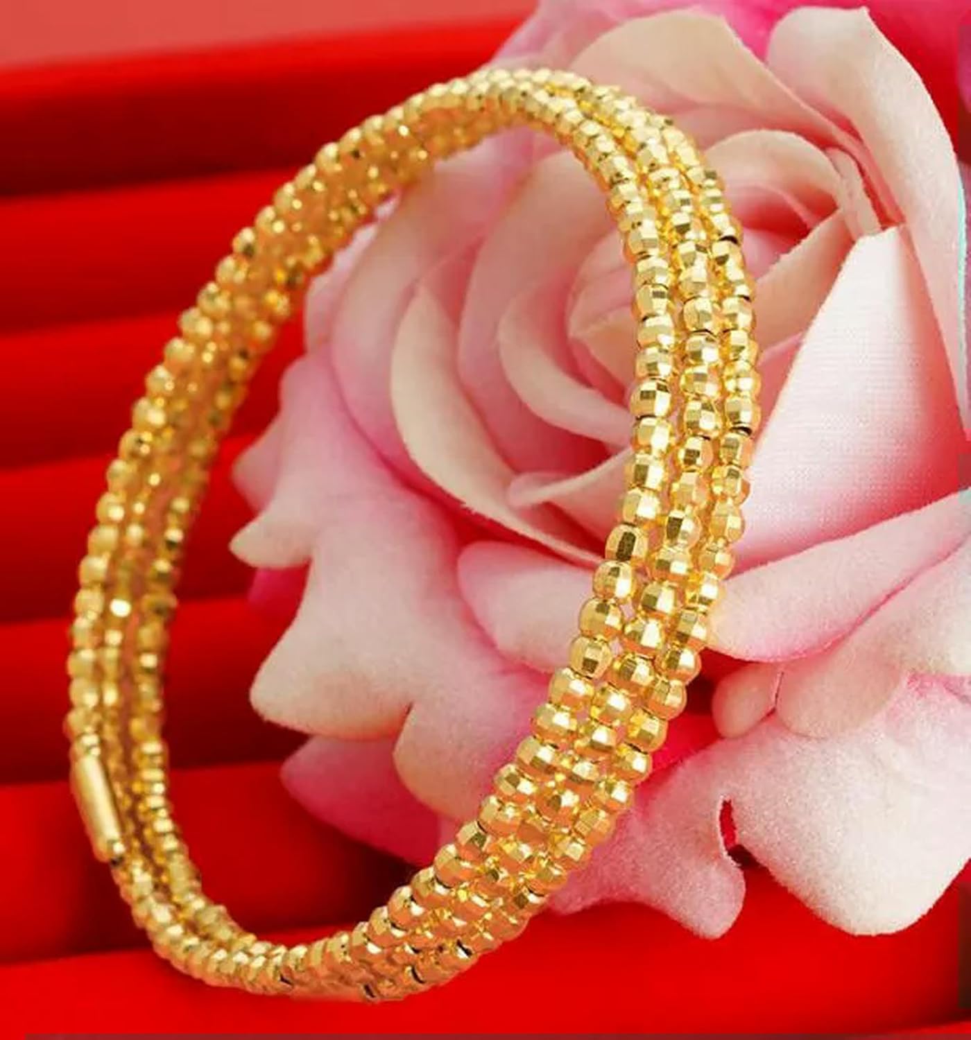Stretchable 24k Thai Gold Necklace Gold Plated Bracelet