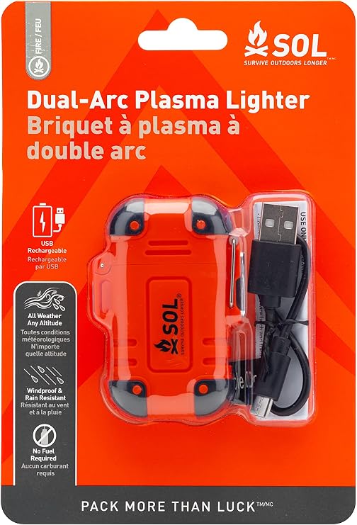 SOL Plasma Dual-Arc Lighter, USB Rechargeable, Compact