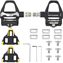 Bicycle Pedals Set, SPD-SL Clipless Pedals & 2 Cleats Compatible with Shimano SDP Pedals 9/16" with Ball Bearings, Aluminum Alloy Clipless Pedals for MTB, Road Bike & Gravel Bike