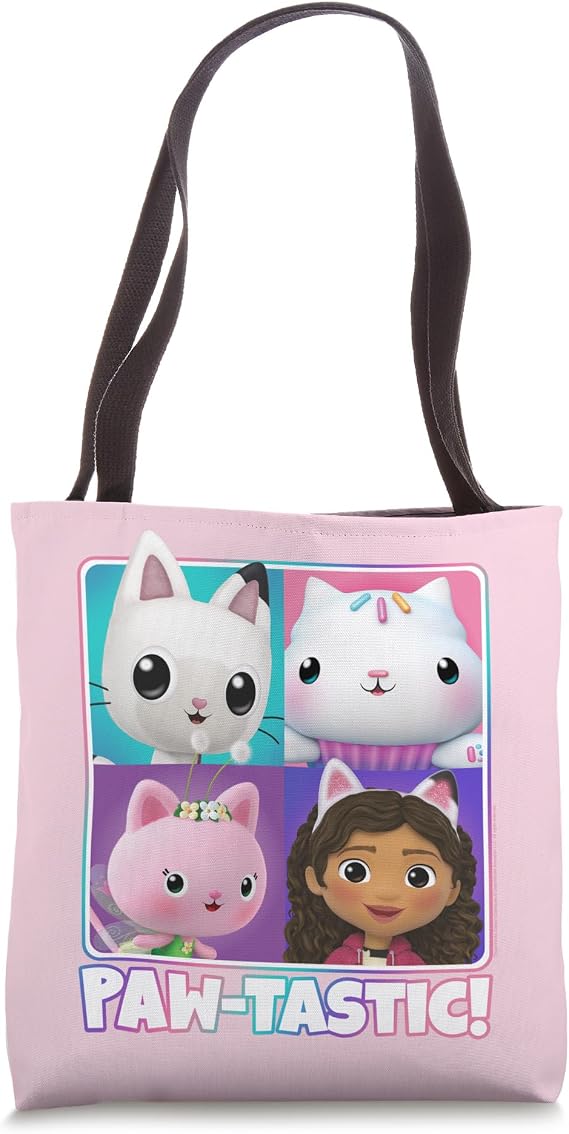 Gabby's Dollhouse Paw-Tastic Kitty Box Up Tote Bag