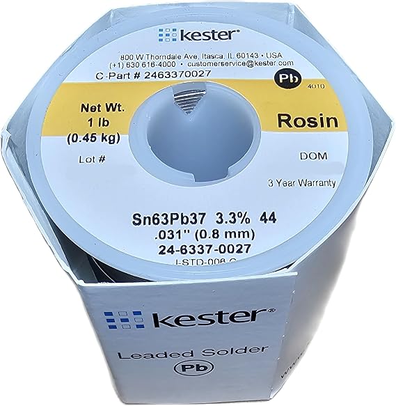 KESTER SOLDER 24-6337-0027 Solder Wire, 63/37 SN/PB, 183C, 1LB (1) (1)