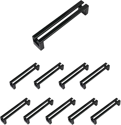 Dowell 10 Pack 3137 5-38 Zinc Alloy DrawerDoor PullHandle Black - 3137 128 10-10 Pack