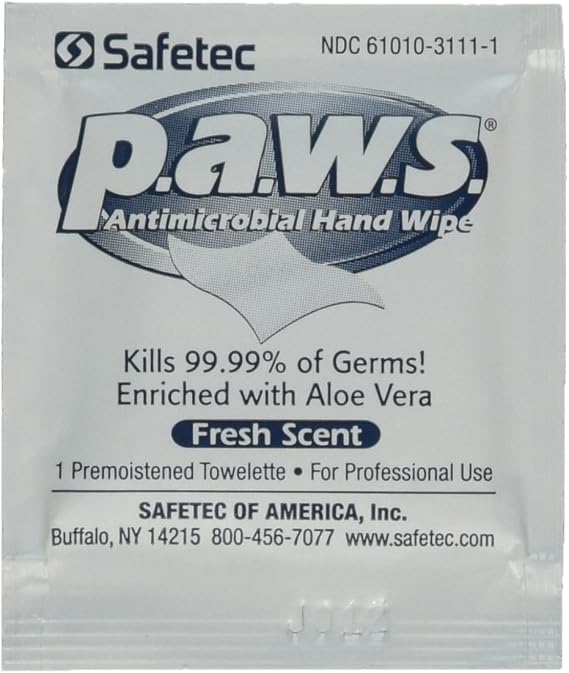 Paws Individual Antiseptic Towellettes, 100 Count