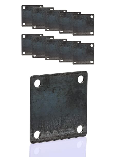 4X4 Weldable Square Steel Metal Baseplate - A36 Steel Plate - High-Quality Steels Plate Base for Structure Support | 10 Pieces