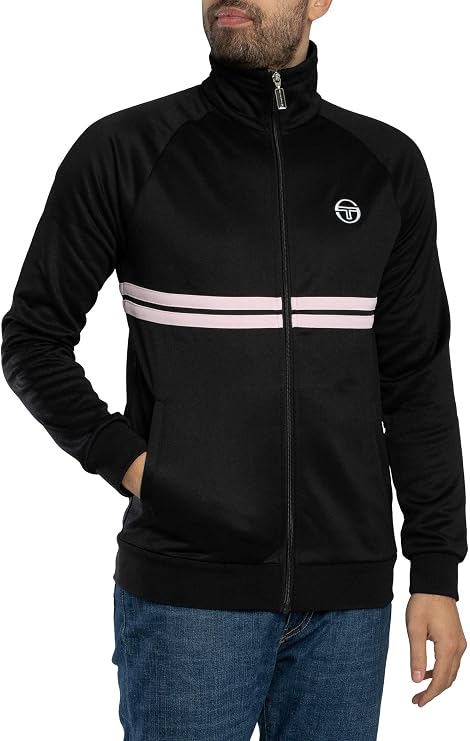 Sergio Tacchini Men's Dallas Track Top Jacket Black/Light Lilac