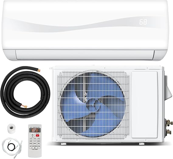 DORTALA 18000 BTU Mini Split Air Conditioner & Heater, 19 SEER2 208-230V Pre-Charged Inverter Heat Pump System, Wall Mounted Ductless AC Unit with Control & Installation Kit