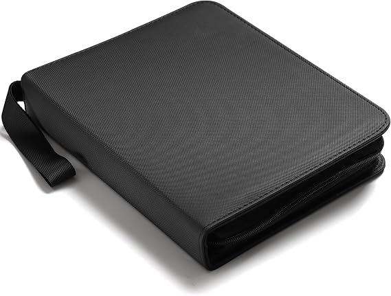 Card Binder for Toploaders,Portable 4 Pockets Trading Card Holder Albums for Sports, Trading, and Gaming Cards Black