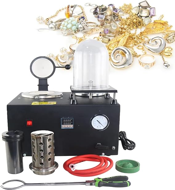 One-piece Casting Machine, Jewelry Vacuum Casting Machine, High Temperature Digital Display Jewelry Casting Tool, 1/2 HP, 3 CFM - Cast Vacuum and Melting Machine - 2L Capacity
