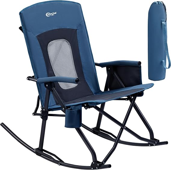 Portal Oversized Folding Rocking Camping Chair Portable 400 lbs | Folding Rocking Camping Chair Portable Outdoor Rocker