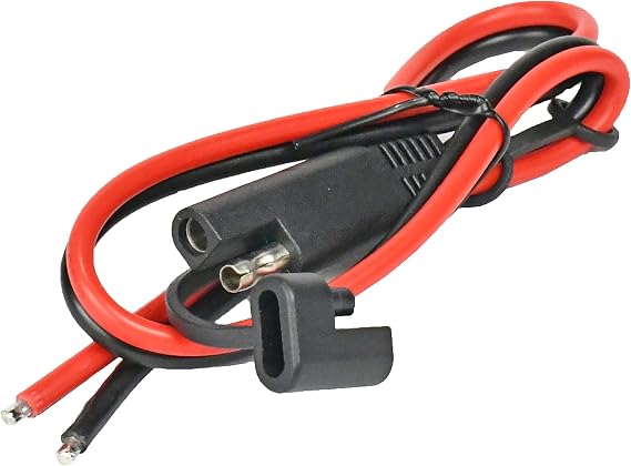 SAE Connector Extension Cable with Cap, 12AWG 18" SAE Quick Connector Disconnect Plug SAE Marine and Automotive Extension Cable, Solar Panel SAE Plug 1-1/2 ft