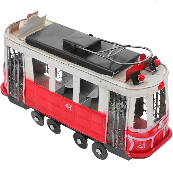 Vintage Iron Bus Toy Model with Realistic Detailing, Retro Collectible Metal Bus for Party Decoration and Office Display, Classic Old Fashioned Car Model