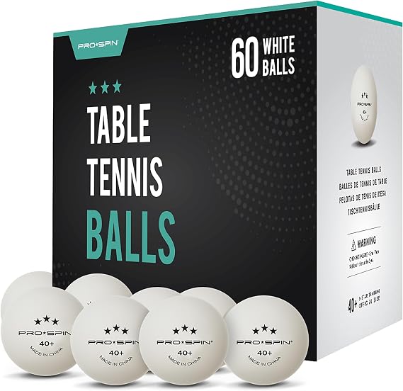 PRO-SPIN Ping Pong Balls - White 3-Star 40+ Table Tennis Balls | High-Performance ABS Training Balls | Ultimate Durability for Indoor & Outdoor Table Tennis