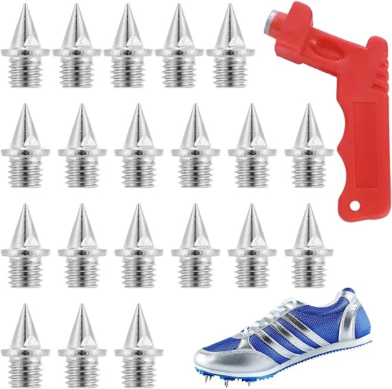 20Pcs Spikes for Running Shoes,6mm Spikes for Running Shoes with 1Pcs Spike Wrench,Stainless Steel Track Spikes