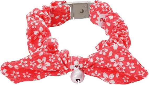 Petio Collar Cat Komachi Scrunchie Cherry Blossom Red for Cats